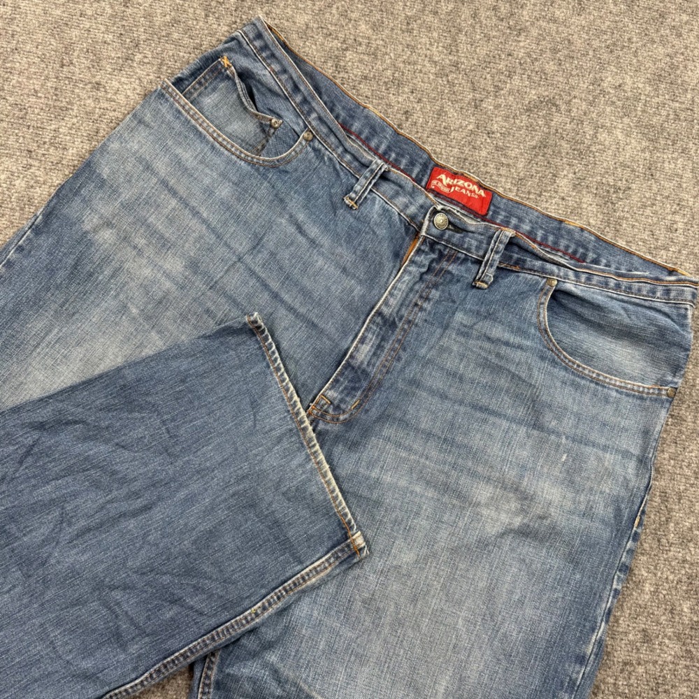 Arizona Jeans Relaxed Straight 44x32 Blue Medium Wash Denim Mens